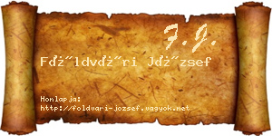 Földvári József névjegykártya
